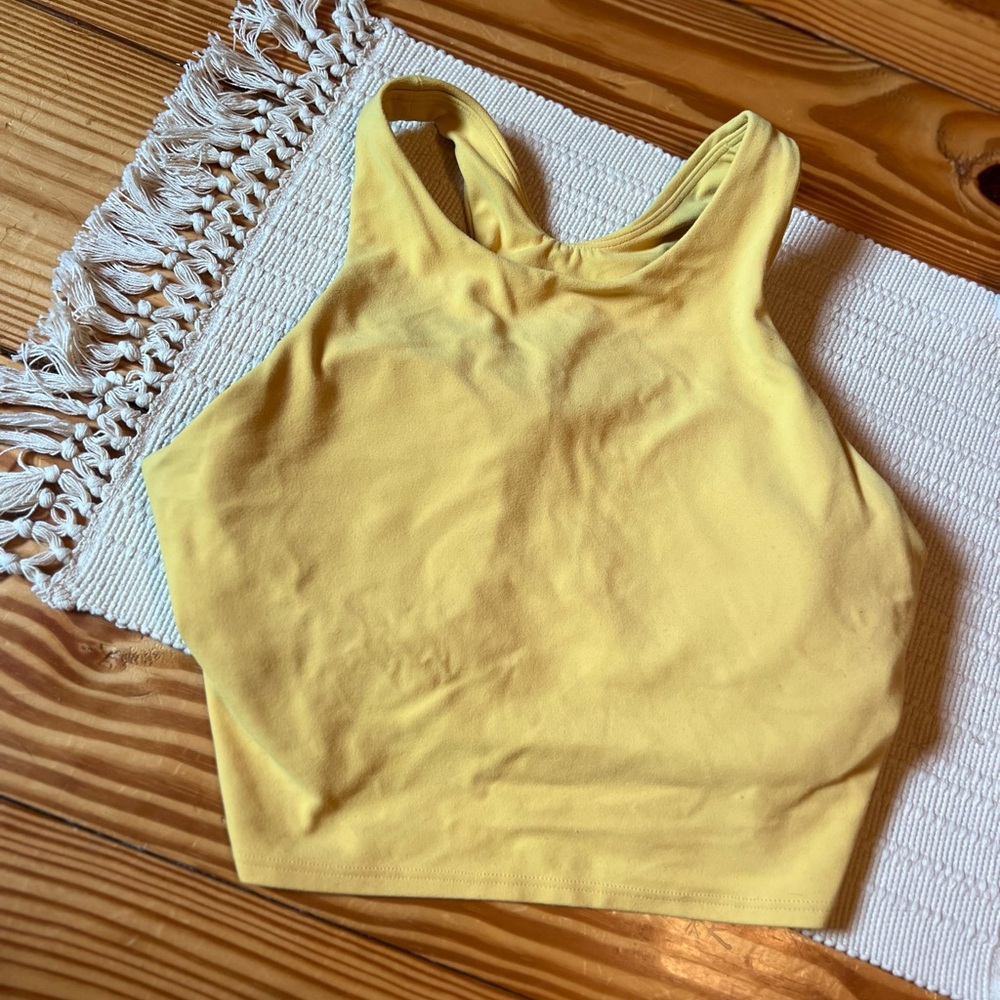 athleta yellow workout top